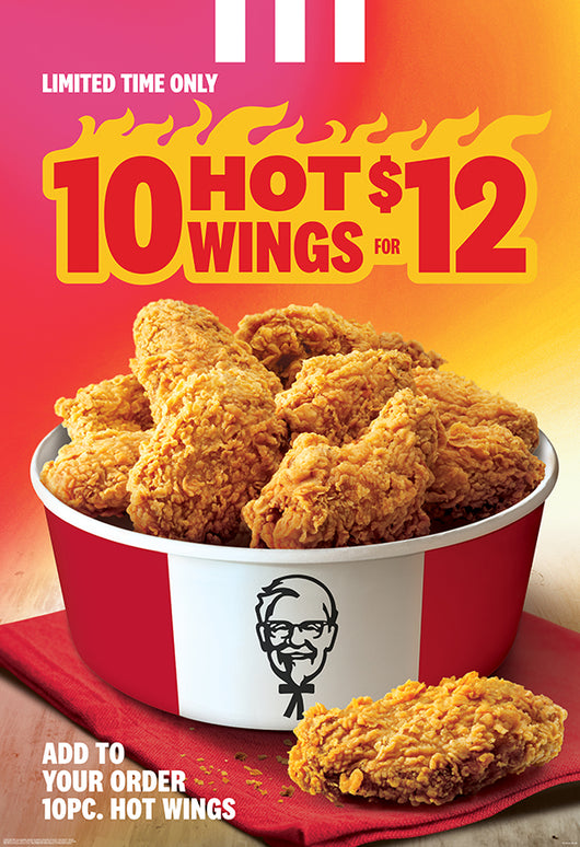 W5 - 10 Hot Wings for $12 Pole Sign 4