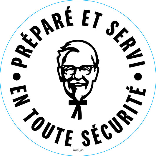 Safely Prepared, Safely Served Door Decal - French