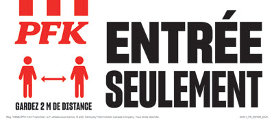 Entree Seulement / Sortie Interditet Window Cling - French