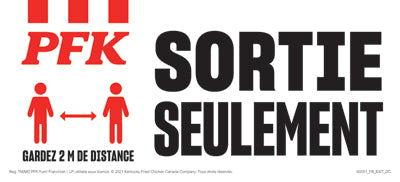 Sortie Seulement / Sortie Seulement Window Cling - French