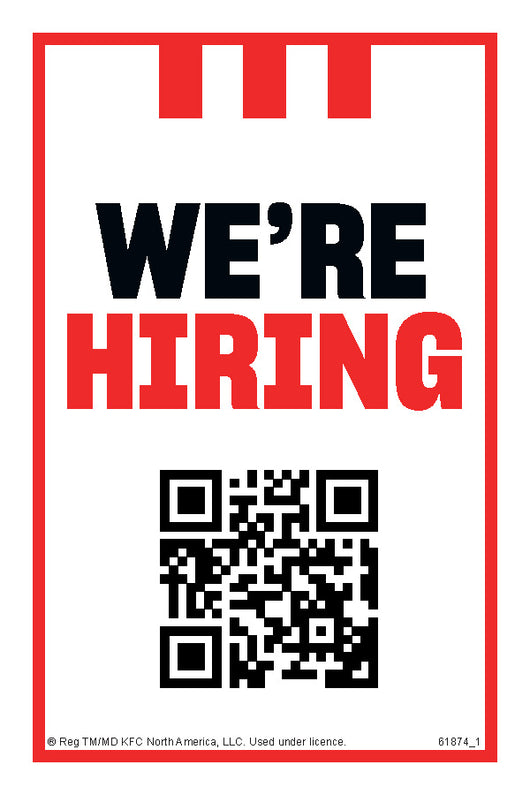 We're Hiring - Plexiglass Shield Decal - English