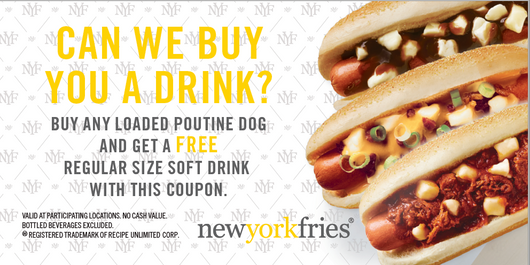 C - Free drink with purchase of loaded dog