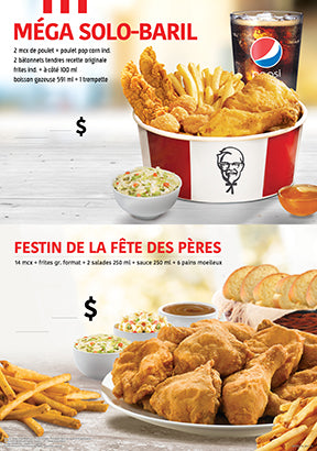 FÊTE DES PÈRES PANNEAU D’AFFICHAGE DU MENU AU SERVICE À L'AUTO