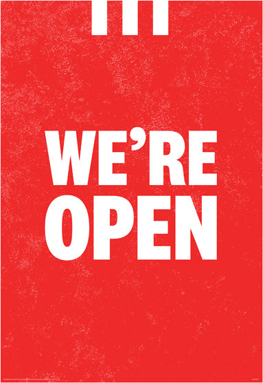 WE'RE OPEN POLE SIGN 01