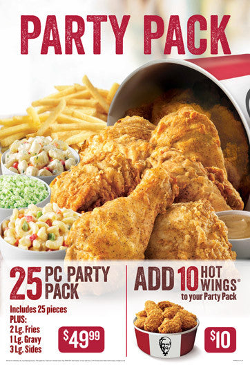 Party Pack Pole Sign 25pce with 10Pce Hot Wing Add-On (National)