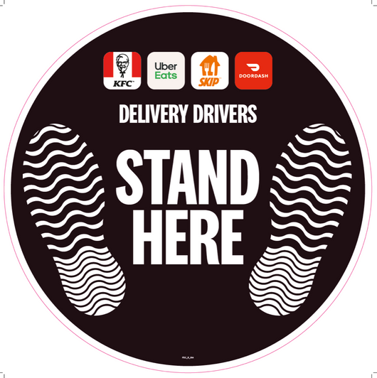 Delivery Drivers Stand Here Floor Markers (English)