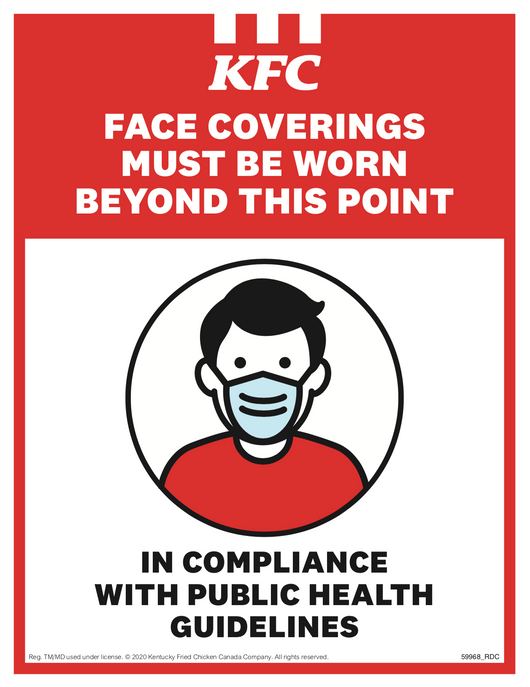 Mandatory Face Covering Window Cling - English