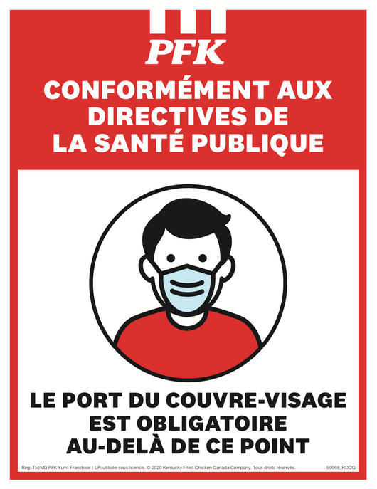 Mandatory Face Covering Window Cling - French