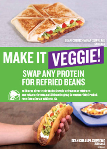 TB Vegetarian - Counter Card Calorie Version
